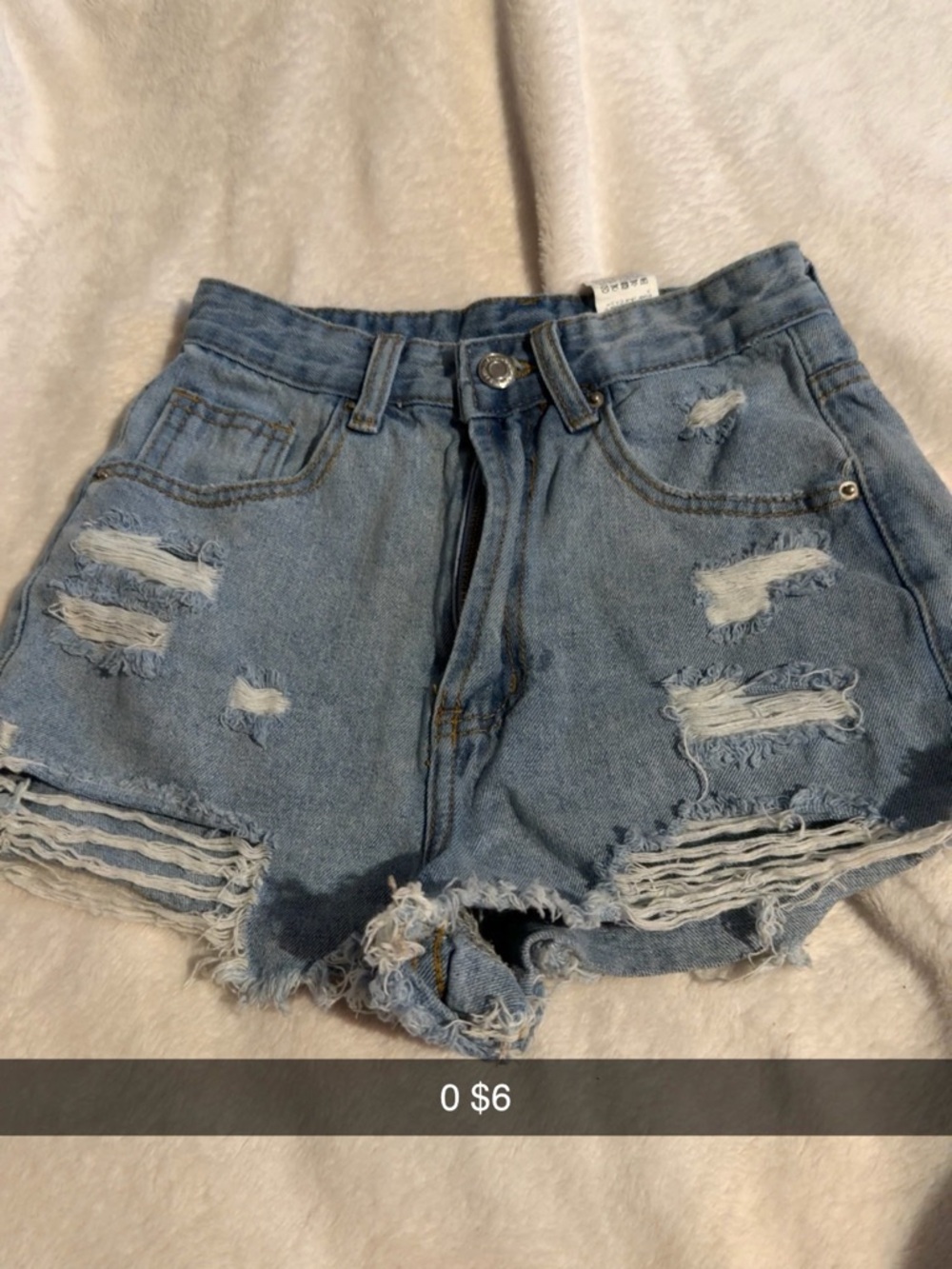 SHEIN Light Blue Distressed Denim Jean Shorts